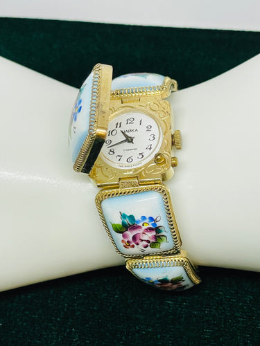 Enamel Floral Watch